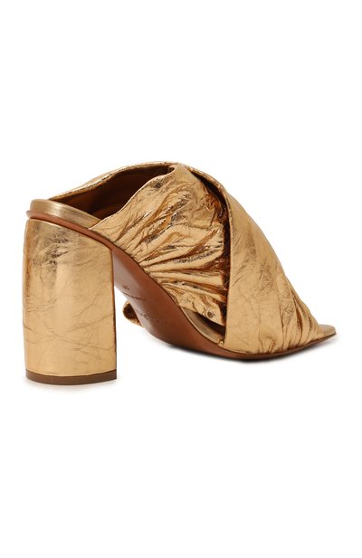 Кожаные мюли FORTE_FORTE золотого цвета по цене 56450 руб., арт. 10227, фото 5 Кожаные мюли FORTE_FORTE, арт. 10227, фото 5