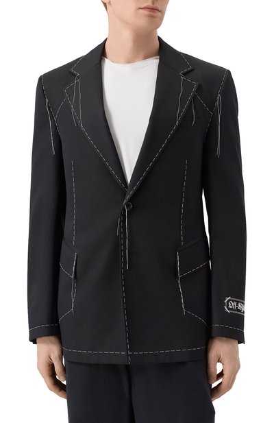 Шерстяной пиджак OFF-WHITE, арт. 0MEN09HF25FAB001, фото 3
