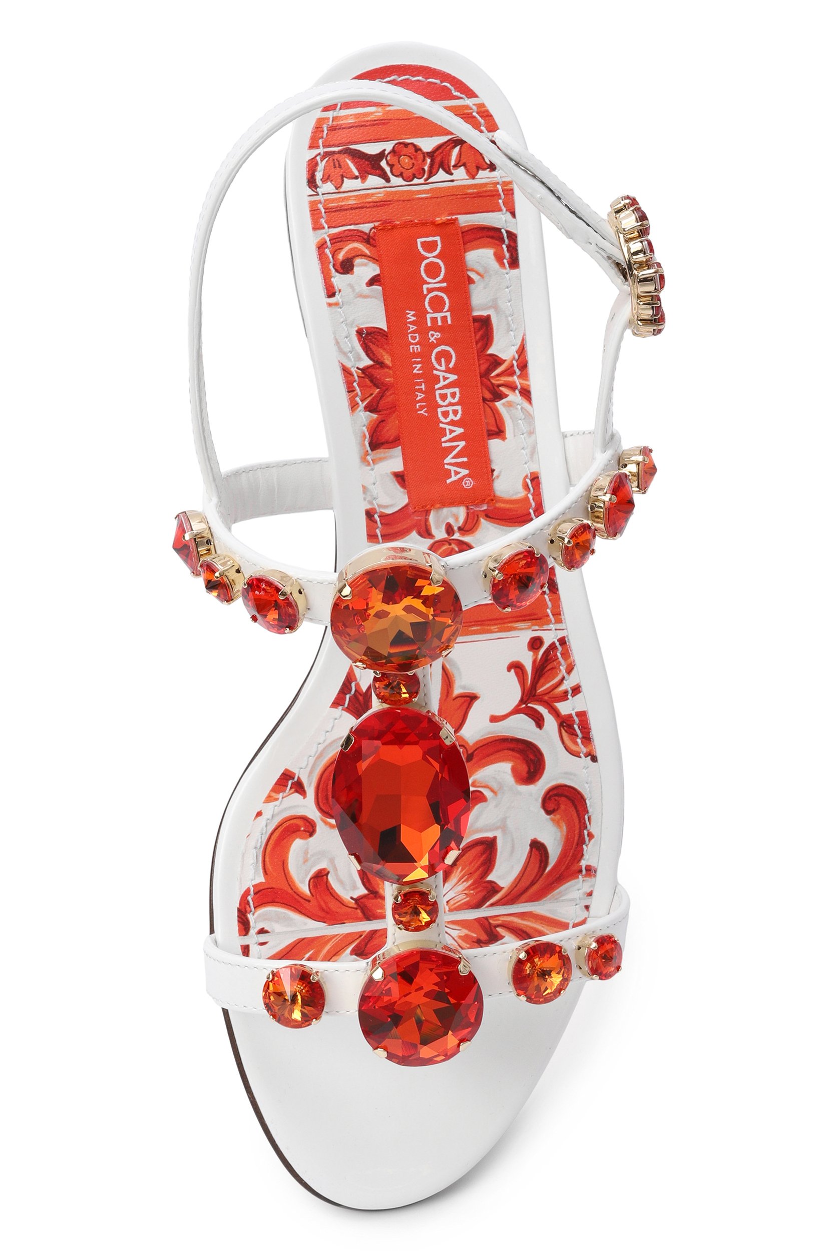 Кожаные сандалии bianca DOLCE & GABBANA белого цвета по цене 155000 руб., арт. CQ0601/AT848, фото 6 Кожаные сандалии bianca DOLCE & GABBANA, арт. CQ0601/AT848, фото 6