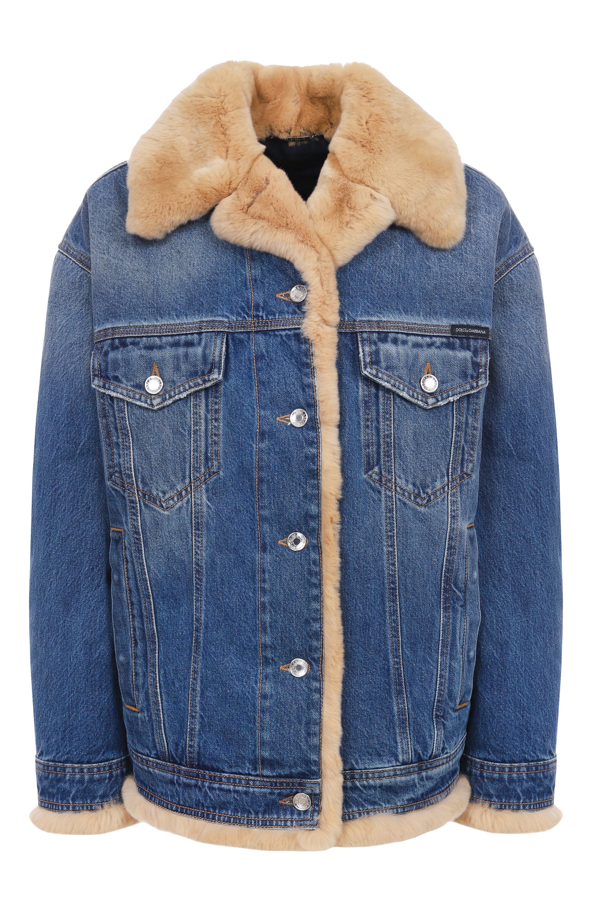 Джинсовая куртка с отделкой из кролика DOLCE & GABBANA, арт. F9S89D/G8NV4, фото 1