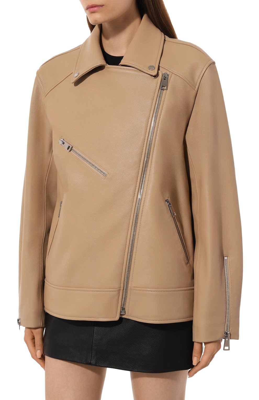 Кожаная куртка MASLOV бежевого цвета по цене 127600 руб., арт. SMW101, фото 3 Кожаная куртка MASLOV, арт. SMW101, фото 3