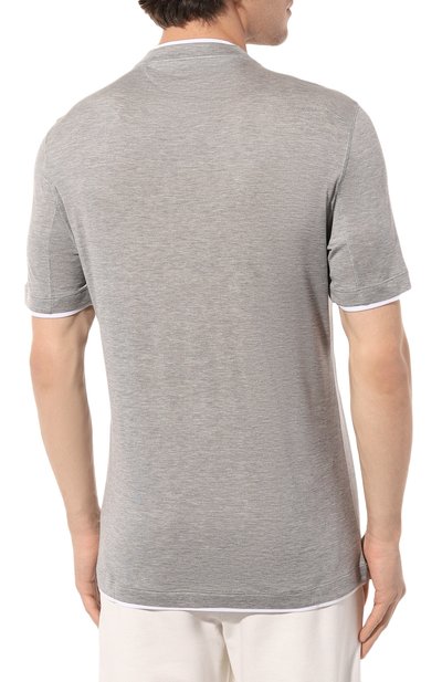 Футболка из шелка и хлопка BRUNELLO CUCINELLI, арт. MTS377427, фото 4