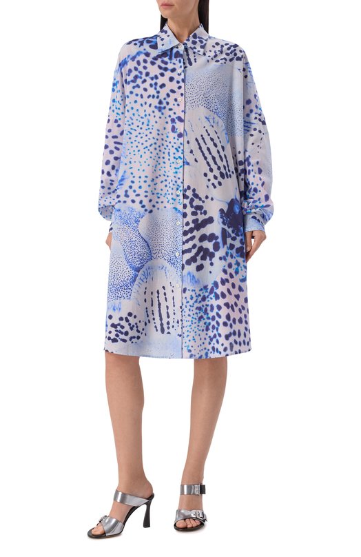 Хлопковое платье Dries Van Noten 251-011001-1110 Голубой  251-011001-1110 Фото 3