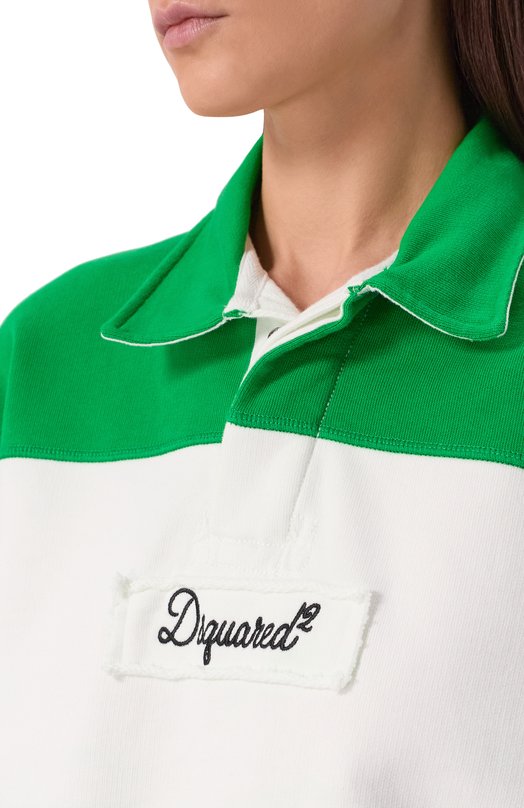 Хлопковое поло Dsquared2 S75GU0632/D25028 Зелёный  S75GU0632/D25028 Фото 5