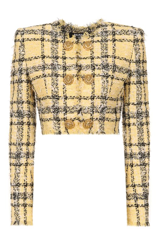 Твидовый жакет Balmain GF1SD280/XL73 Жёлтый GF1SD280/XL73