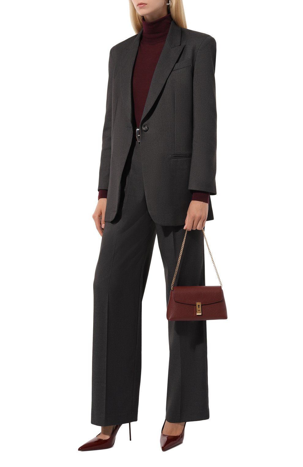 Сумка lock me mini BALLY бордового цвета по цене 86900 руб., арт. WL006L/VT710, фото 7 Сумка lock me mini BALLY, арт. WL006L/VT710, фото 7