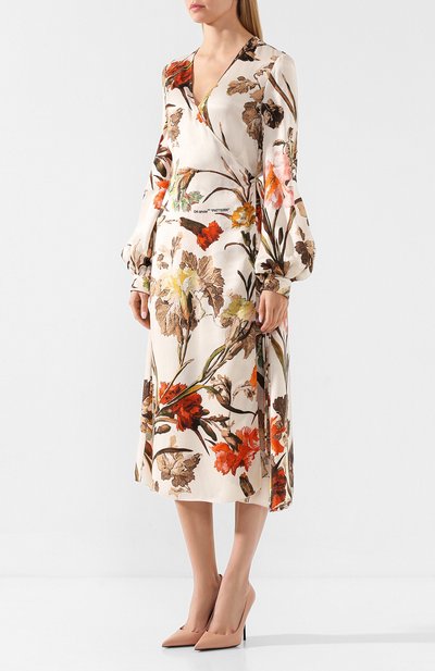Платье с принтом OFF-WHITE бежевого цвета по цене 99850 руб., арт. 0WDB136E19B170850299, фото 3 Платье с принтом OFF-WHITE, арт. 0WDB136E19B170850299, фото 3