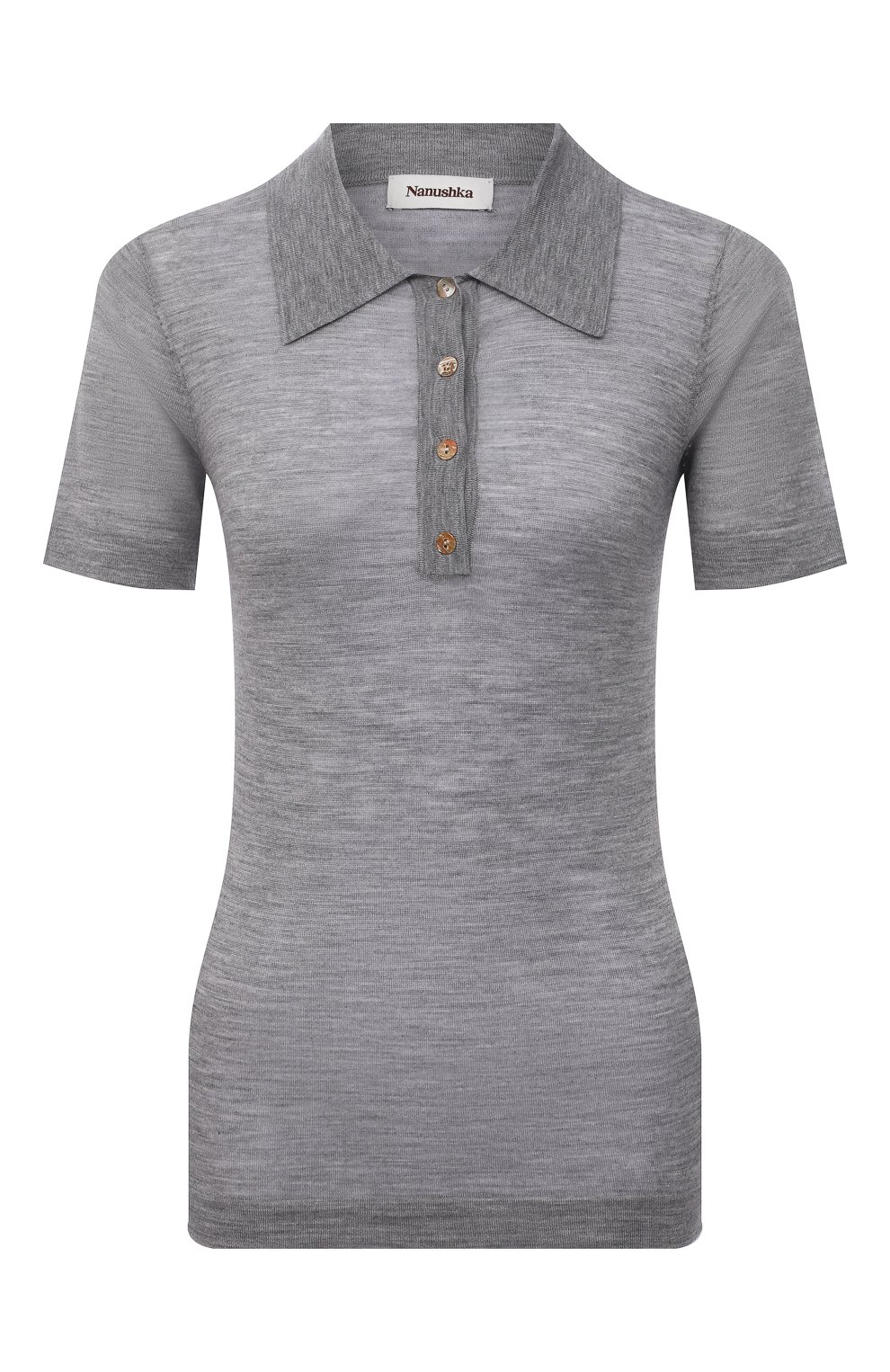 Шерстяное поло NANUSHKA, арт. HATTI_LIGHT GREY_SUPER FINE MERIN0 KNIT, фото 1