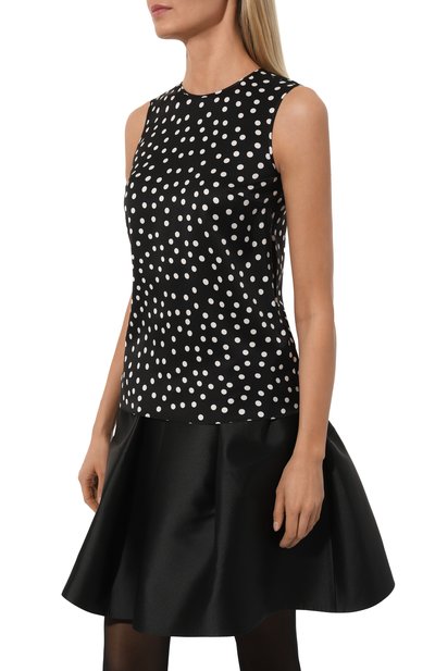 Шелковый топ DOLCE & GABBANA черно-белого цвета по цене 79150 руб., арт. F7ZZCT/FSA6K, фото 3 Шелковый топ DOLCE & GABBANA, арт. F7ZZCT/FSA6K, фото 3