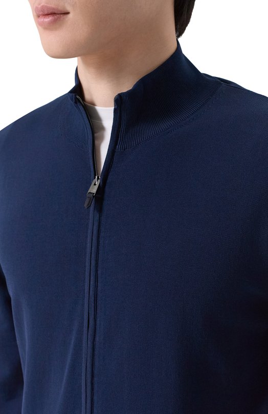 Хлопковый кардиган Canali C0022/MK02459 Синий  C0022/MK02459 Фото 5