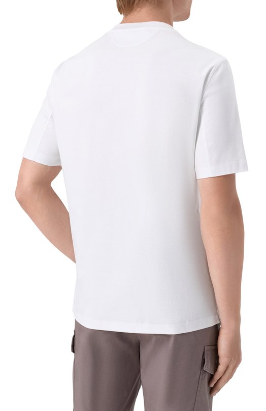 Хлопковая футболка Brunello Cucinelli M0B138520W Белый  M0B138520W Фото 4
