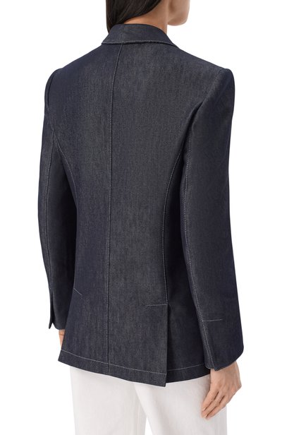 Джинсовый жакет GIORGIO ARMANI темно-синего цвета по цене 358000 руб., арт. GW003505/TE23261, фото 4 Джинсовый жакет GIORGIO ARMANI, арт. GW003505/TE23261, фото 4