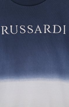 Детский хлопковый свитшот TRUSSARDI JUNIOR синего цвета, арт. TBP23002FE | Фото 3 (Рукава: Длинные; Материал сплава: Проставлено; Материал внешний: Хлопок; Драгоценные камни: Проставлено; Мальчики Кросс-КТ: Свитшот-одежда)