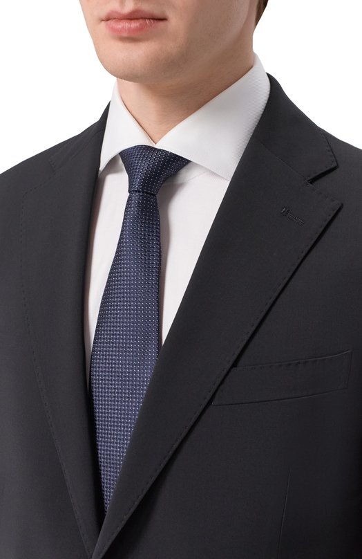 Шелковый галстук Canali 18/HJ04559 Синий  18/HJ04559 Фото 2