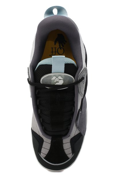 Комбинированные кеды OFF-WHITE серого цвета по цене 51300 руб., арт. 0MIA186E20LEA0011006, фото 5 Комбинированные кеды OFF-WHITE, арт. 0MIA186E20LEA0011006, фото 5