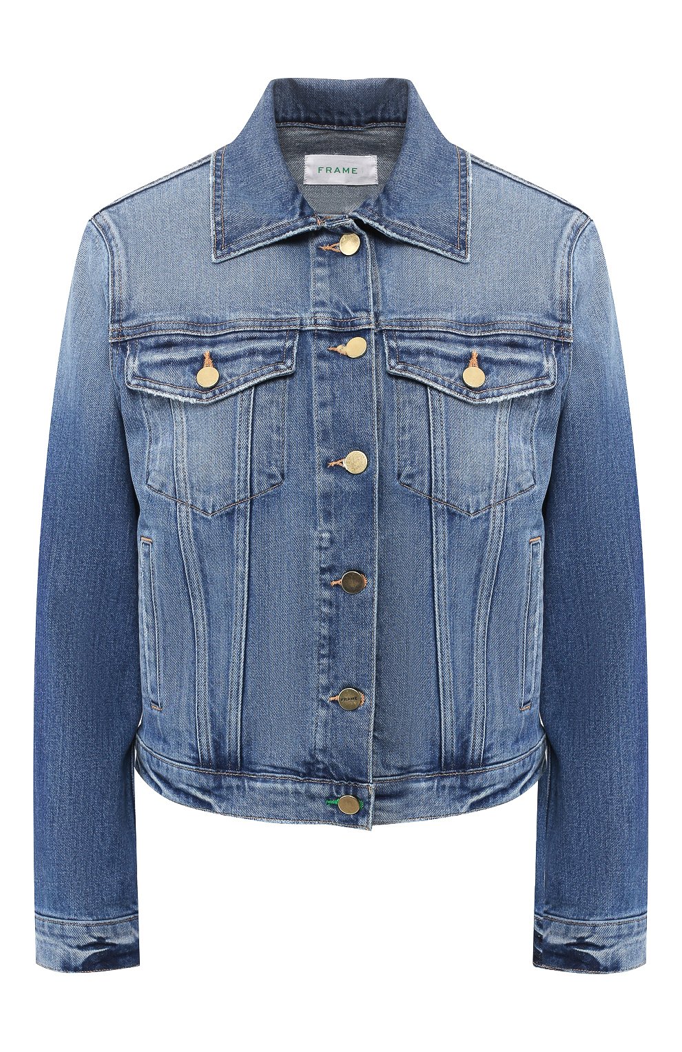 Джинсовая куртка FRAME DENIM синего цвета по цене 39950 руб., арт. LVJK204, фото 1 Джинсовая куртка FRAME DENIM, арт. LVJK204, фото 1