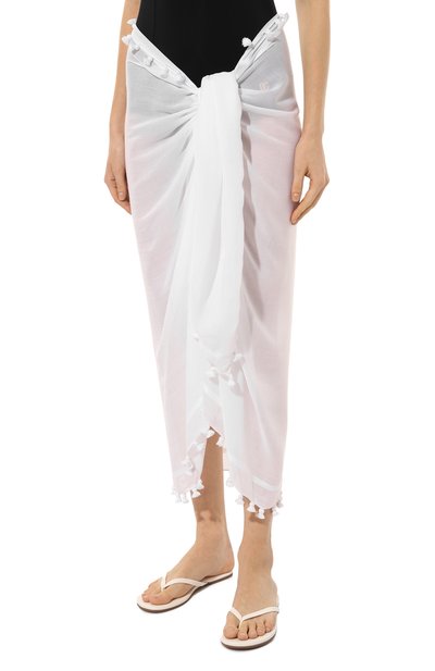 Парео MELISSA ODABASH белого цвета по цене 15500 руб., арт. PARE0, фото 3 Парео MELISSA ODABASH, арт. PARE0, фото 3