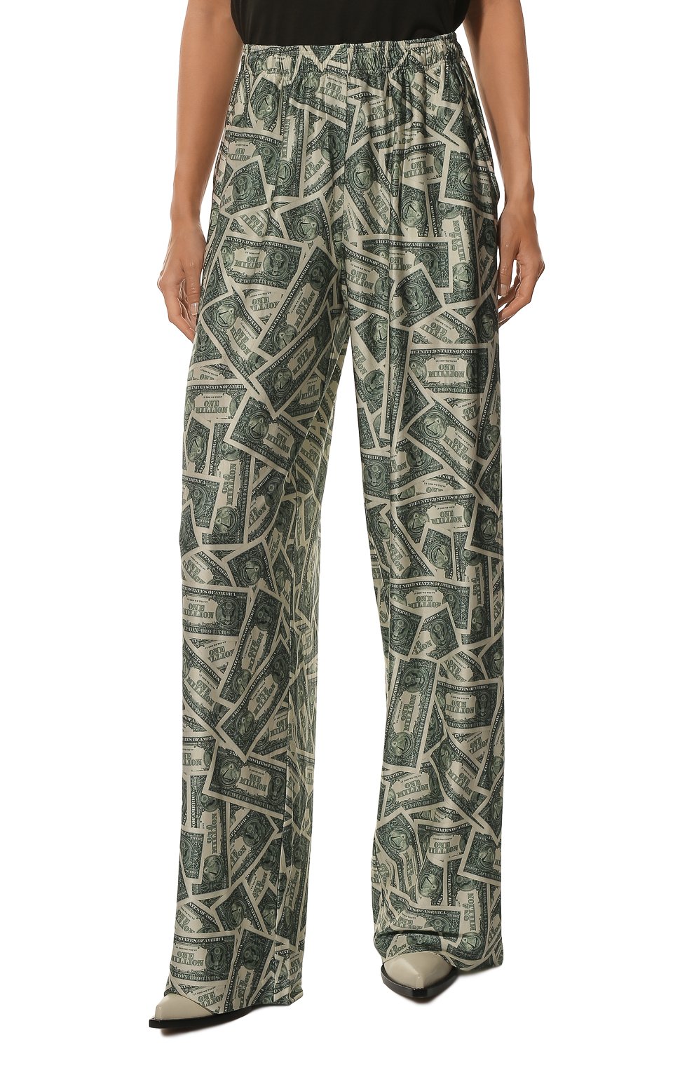 Брюки из вискозы VETEMENTS зеленого цвета по цене 69950 руб., арт. UA53PA500M 2734/W, фото 3 Брюки из вискозы VETEMENTS, арт. UA53PA500M 2734/W, фото 3