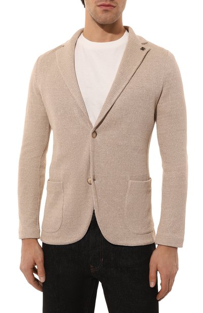 Пиджак изо льна и хлопка GRAN SASSO бежевого цвета по цене 66450 руб., арт. 57156/18652, фото 4 Пиджак изо льна и хлопка GRAN SASSO, арт. 57156/18652, фото 4