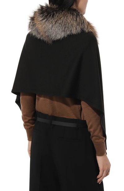 Капюшон с мехом лисы VICTORIA KUSENKOVA черного цвета по цене 60280 руб., арт. 199304465548, фото 4 Капюшон с мехом лисы VICTORIA KUSENKOVA, арт. 199304465548, фото 4