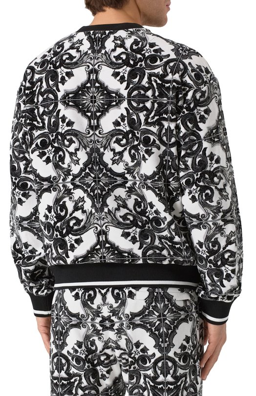 Хлопковый свитшот Dolce & Gabbana G9AHST/HJMP9 Чёрно-белый  G9AHST/HJMP9 Фото 4