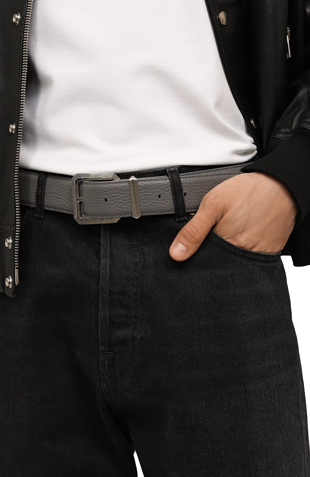 Кожаный ремень STEFANO RICCI серого цвета по цене 113000 руб., арт. N382VD/A566P, фото 2 Кожаный ремень STEFANO RICCI, арт. N382VD/A566P, фото 2