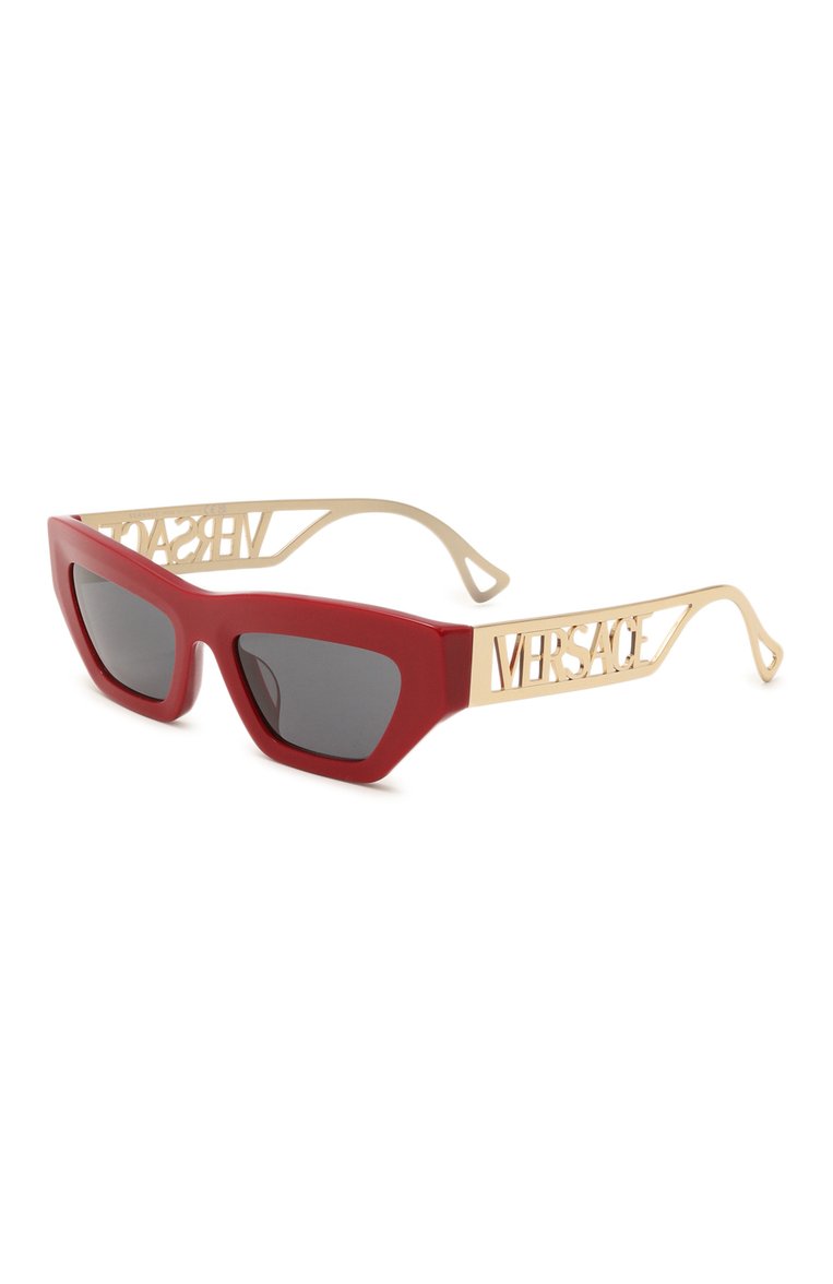 Женские солнцезащитные очки VERSACE бордового цвета, арт. 4432U-538887 | Фото 1 (Тип очков: С/з; Материал: Пластик; Региональные ограничения белый список (Axapta Mercury): Не проставлено; Нос: Не проставлено; Очки форма: Cat-eye, Квадратные; Оптика Гендер: оптика-женское)