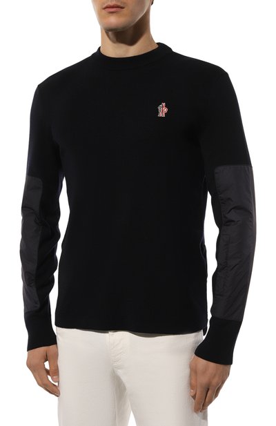 Шерстяной джемпер MONCLER GRENOBLE темно-синего цвета по цене 65650 руб., арт. 9C000-09-M1122, фото 3 Шерстяной джемпер MONCLER GRENOBLE, арт. 9C000-09-M1122, фото 3