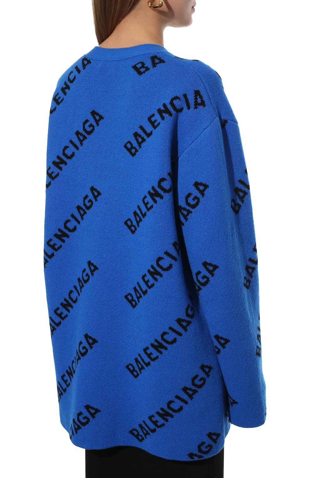 Шерстяной кардиган BALENCIAGA синего цвета по цене 130500 руб., арт. 659676/T1567, фото 4 Шерстяной кардиган BALENCIAGA, арт. 659676/T1567, фото 4