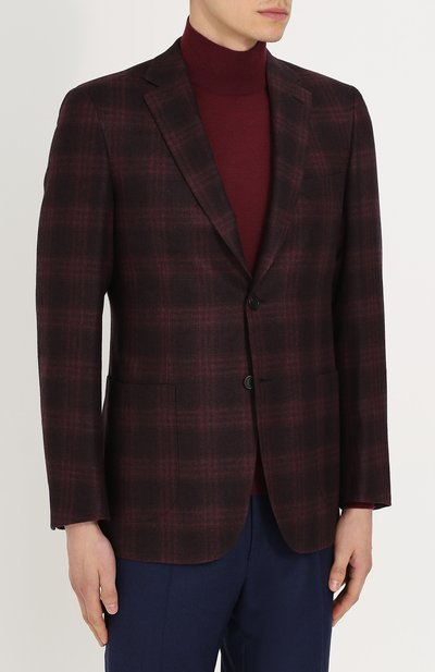 Однобортный пиджак из смеси шерсти и кашемира BRIONI бордового цвета по цене 526000 руб., арт. RG00/0630P/BRUNIC0/2, фото 3 Однобортный пиджак из смеси шерсти и кашемира BRIONI, арт. RG00/0630P/BRUNIC0/2, фото 3