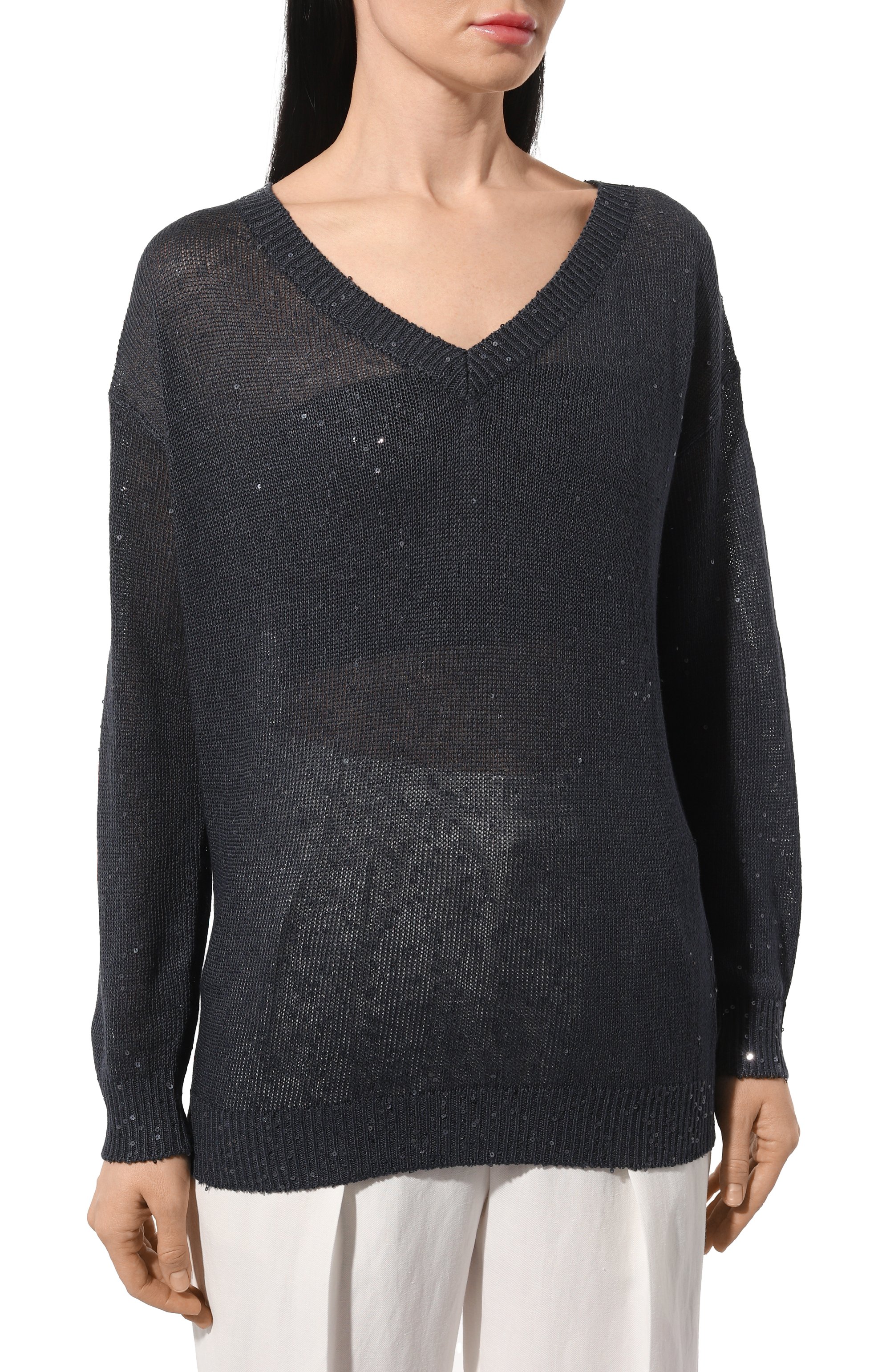 Пуловер изо льна и шелка BRUNELLO CUCINELLI, арт. M1000B1033, фото 3