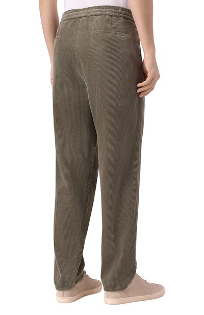 Вельветовые брюки BRUNELLO CUCINELLI хаки цвета по цене 143500 руб., арт. M280UE1710, фото 4 Вельветовые брюки BRUNELLO CUCINELLI, арт. M280UE1710, фото 4