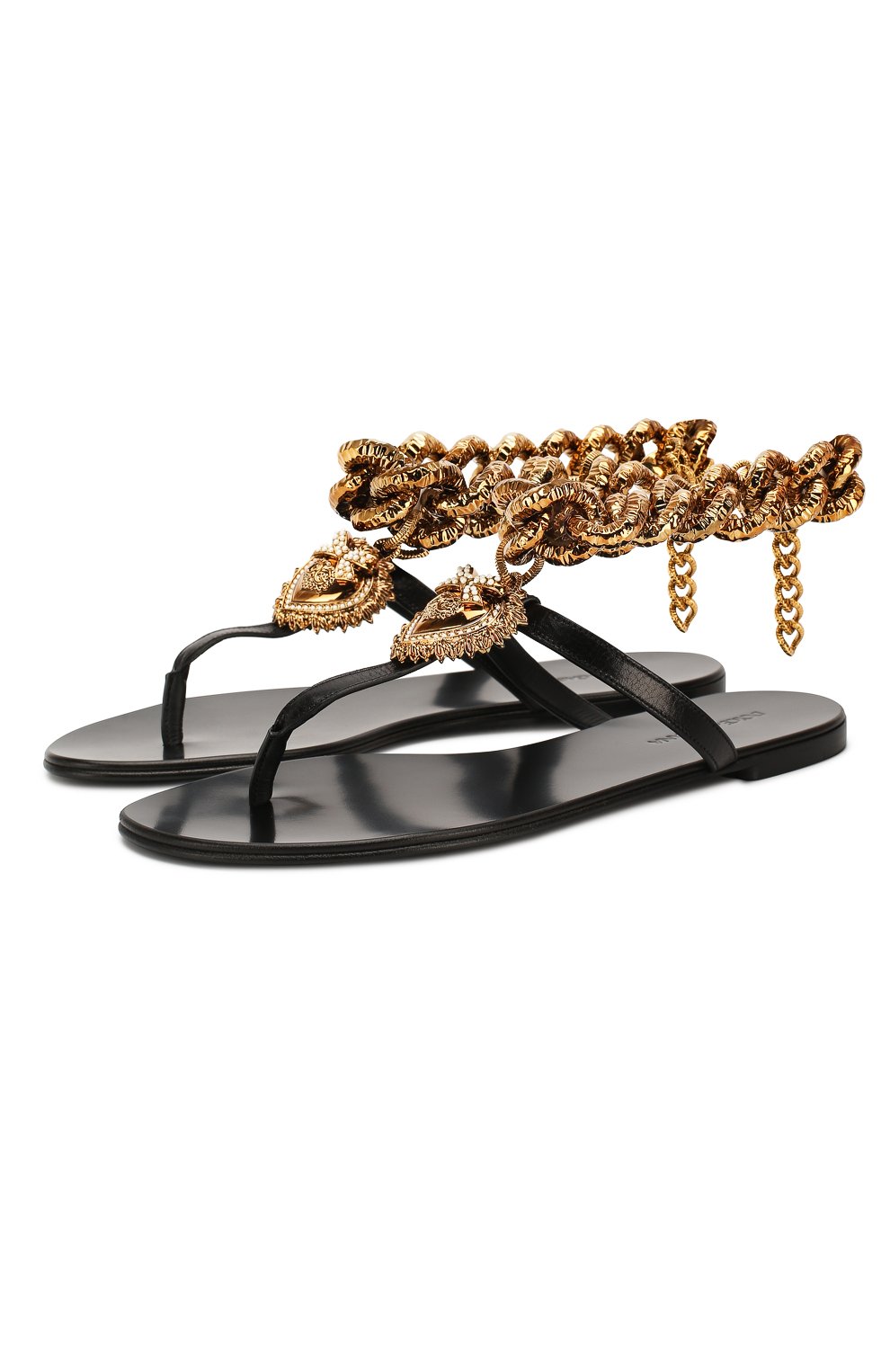 Кожаные сандалии infradito DOLCE & GABBANA, арт. CQ0332/AX059, фото 1