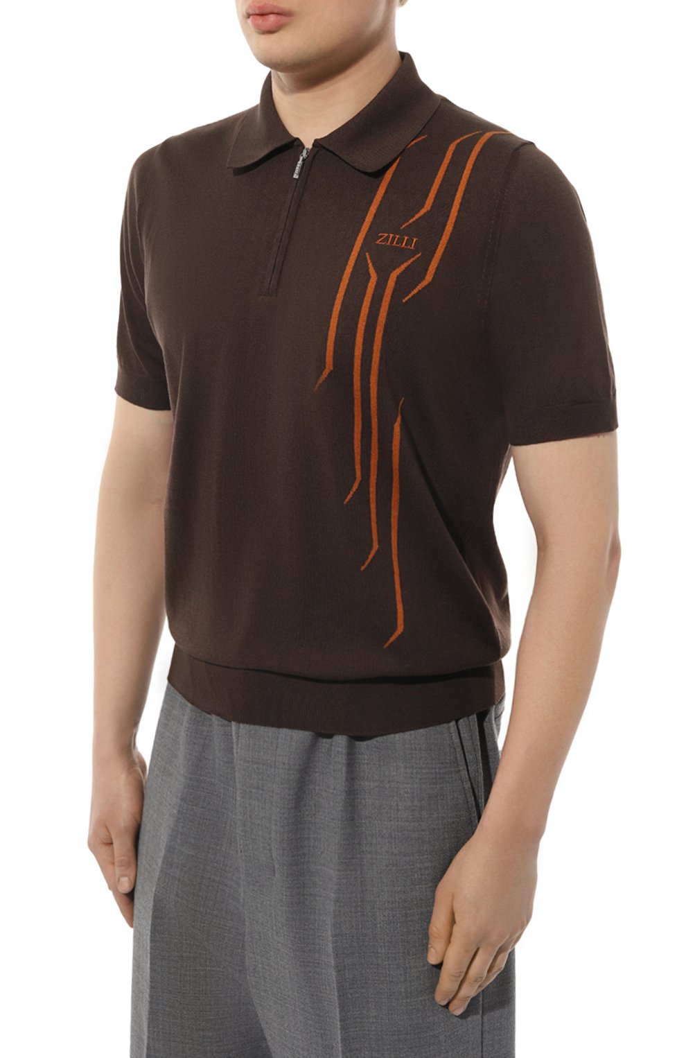 Поло из хлопка и шелка ZILLI, арт. KZP002M0142VAN000, фото 3
