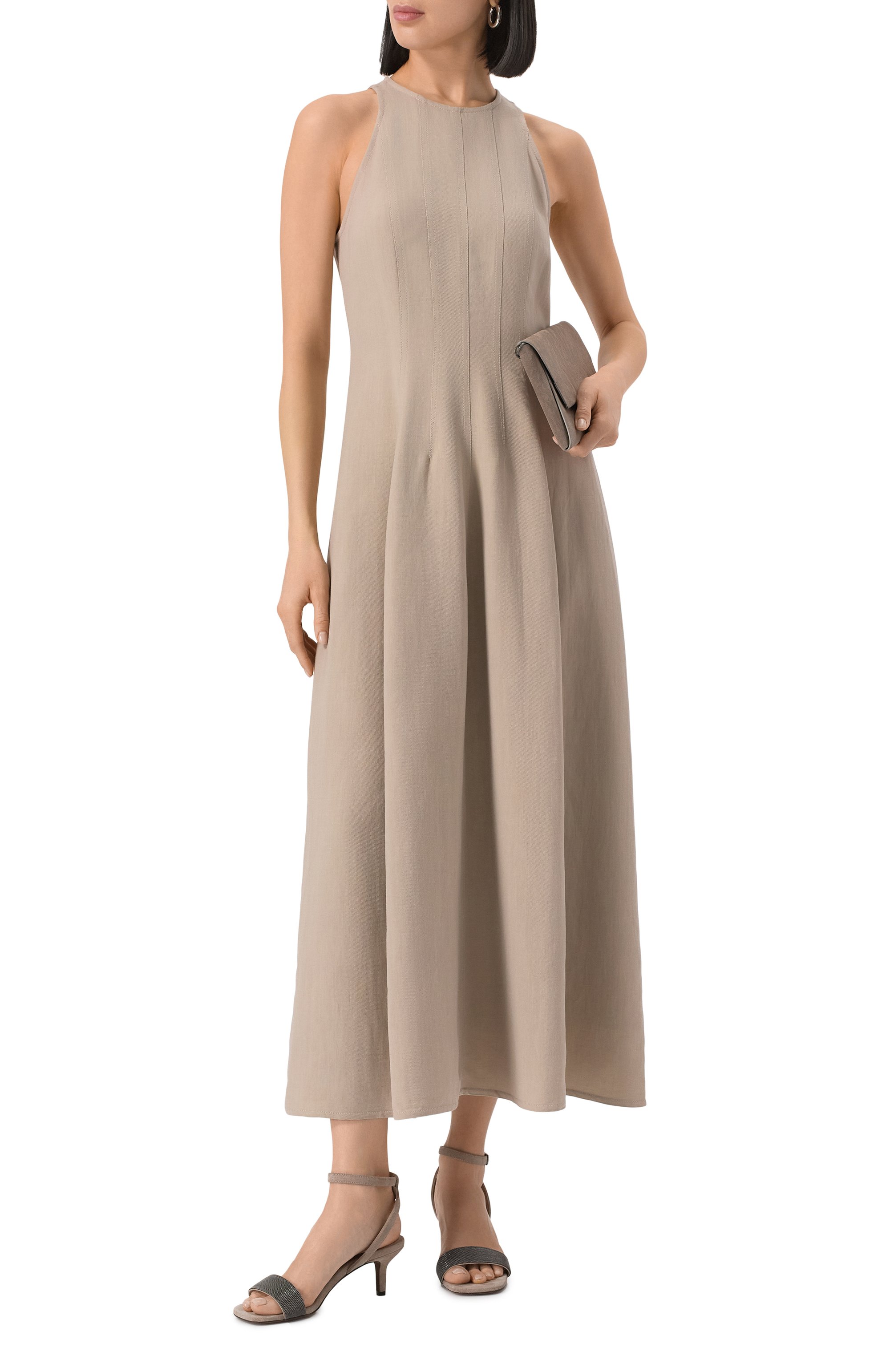 Платье из вискозы и льна BRUNELLO CUCINELLI, арт. MH126A5171, фото 2