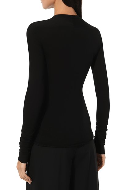 Лонгслив из хлопка и кашемира RICK OWENS черного цвета по цене 45400 руб., арт. RP02D3228/JWS, фото 4 Лонгслив из хлопка и кашемира RICK OWENS, арт. RP02D3228/JWS, фото 4