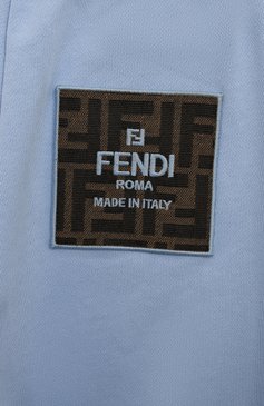 Детские хлопковые джоггеры FENDI голубого цвета, арт. JUF107/5V0/8-12+ | Фото 3 (Нос: Не проставлено; Материал сплава: Проставлено; Материал внешний: Хлопок; Девочки Кросс-КТ: Джоггеры-одежда; Ростовка одежда: 9 лет | 134 см, 12 лет | 152 см, 13 - 15 лет | 158 см, 10 - 11 лет | 140 - 146см)