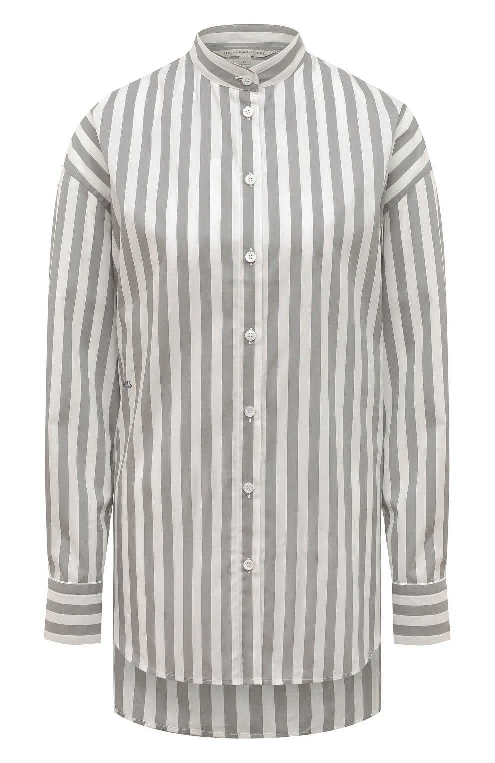 Хлопковая рубашка NOBLE&BRULEE серого цвета по цене 41200 руб., арт. NB100422/7, фото 1 Хлопковая рубашка NOBLE&BRULEE, арт. NB100422/7, фото 1