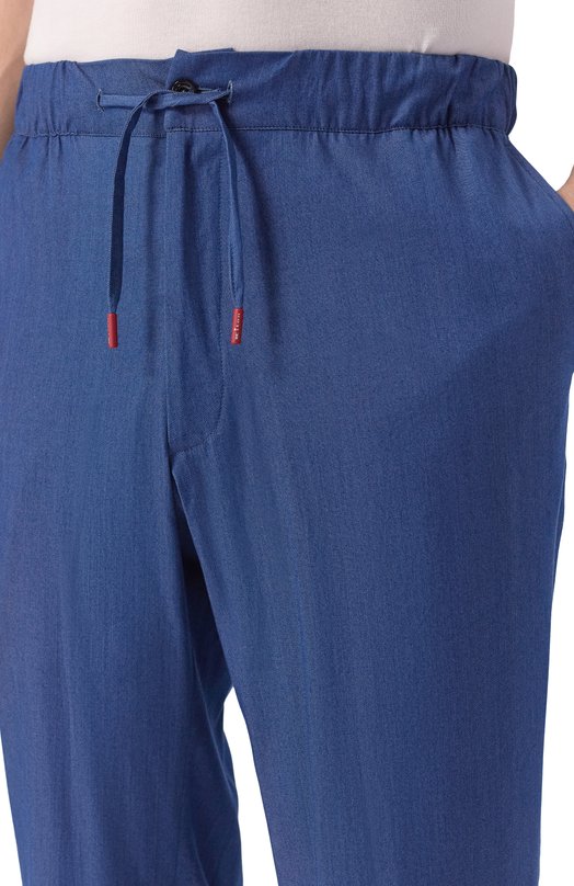 Хлопковые брюки Kiton UPN007H0922702 Синий  UPN007H0922702 Фото 5