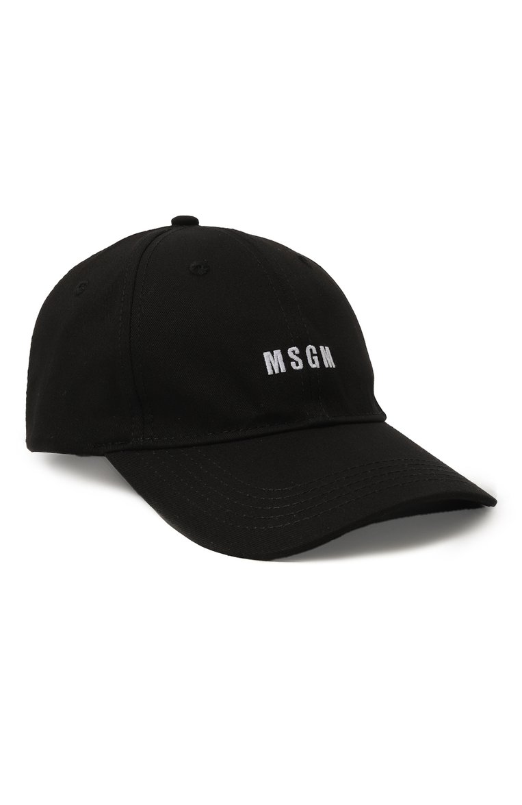 Мужская хлопковая бейсболка MSGM черного цвета, арт. 3640ML03/247273 | Фото 1 (Материал: Хлопок, Текстиль; Материал сплава: Проставлено; Нос: Не проставлено)
