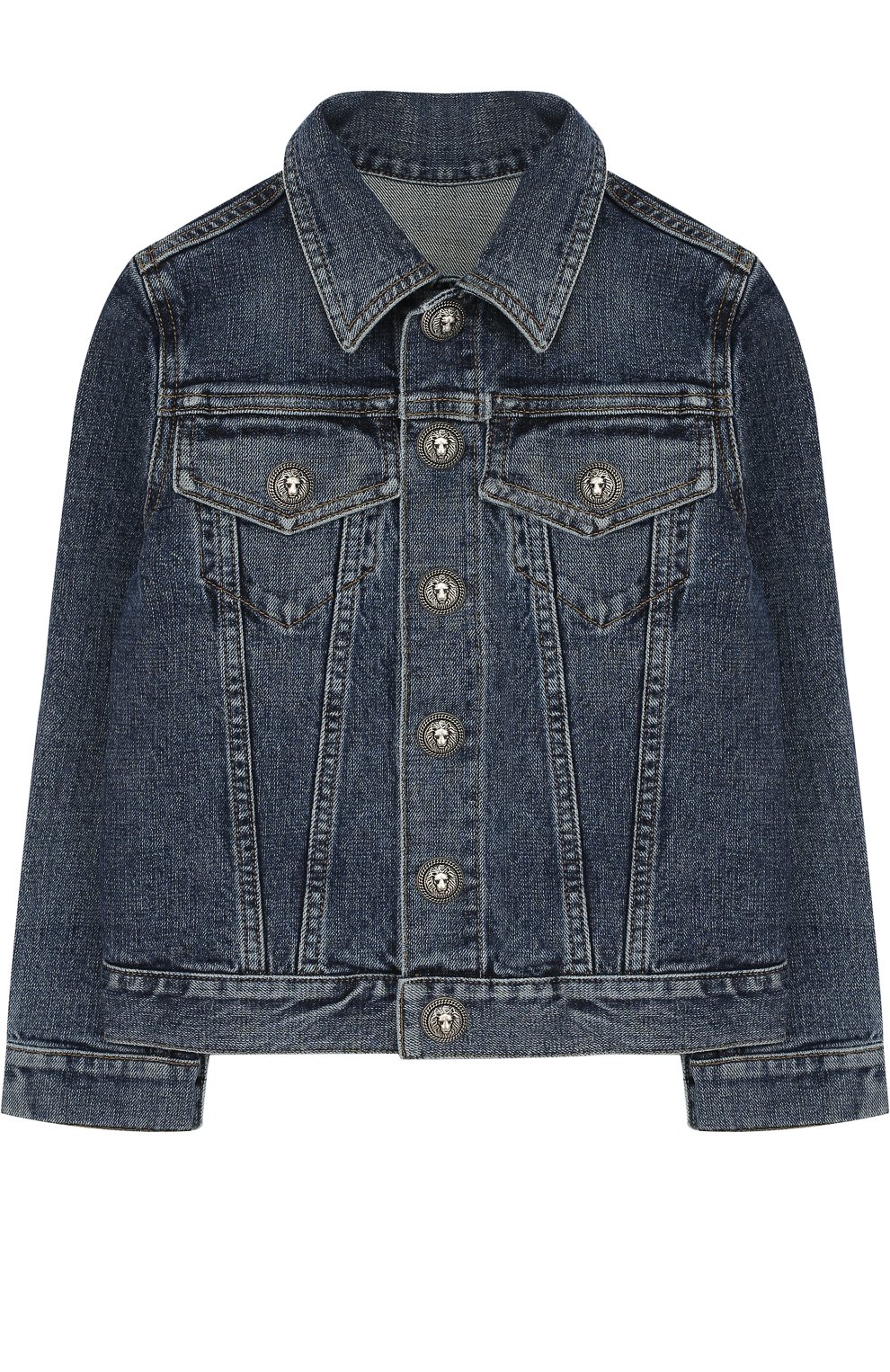 Джинсовая куртка с принтом на спине BALMAIN, арт. S8E/2029/T251, фото 1