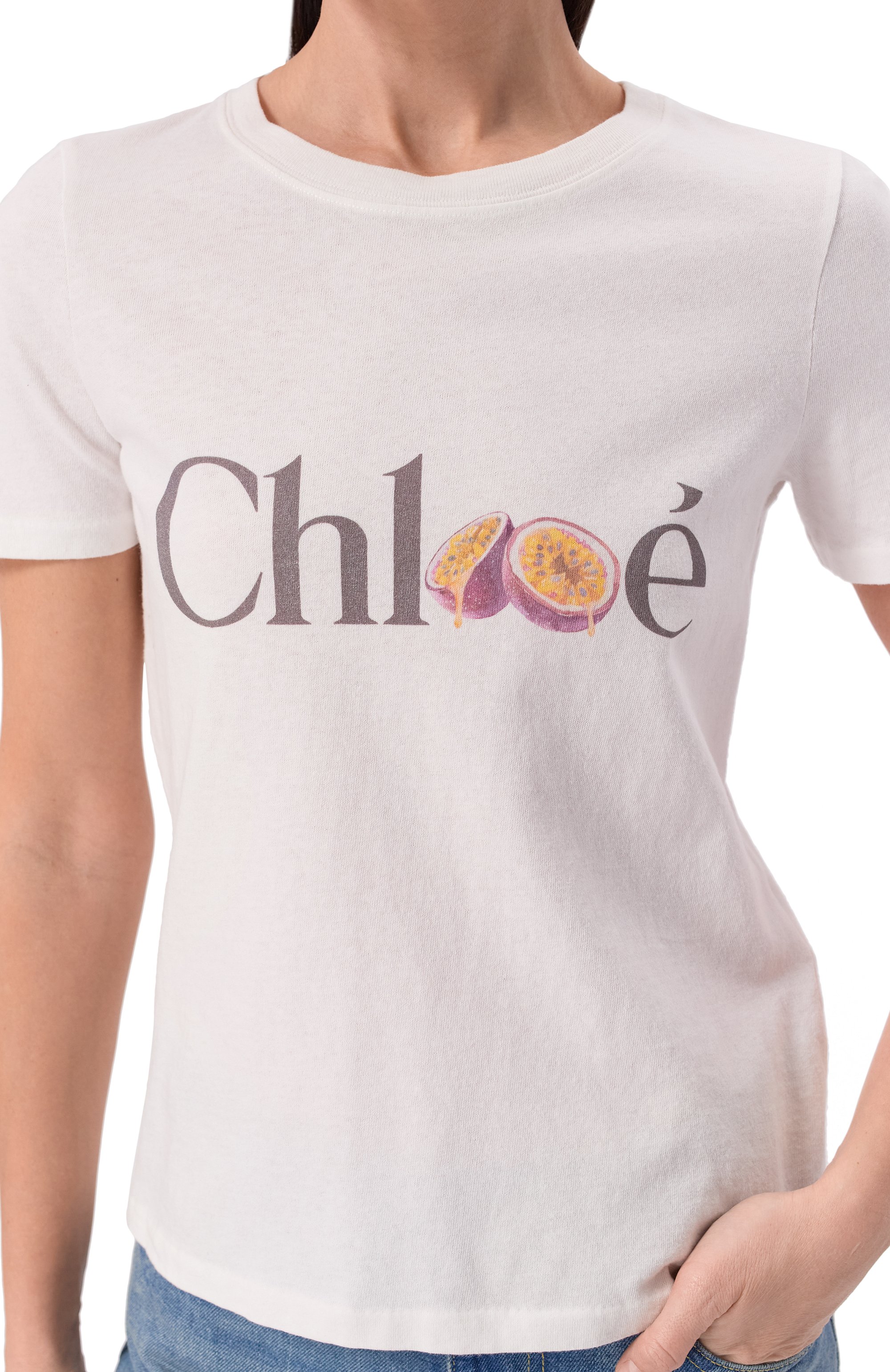 Хлопковая футболка CHLOÉ, арт. CH26SJH08197, фото 5