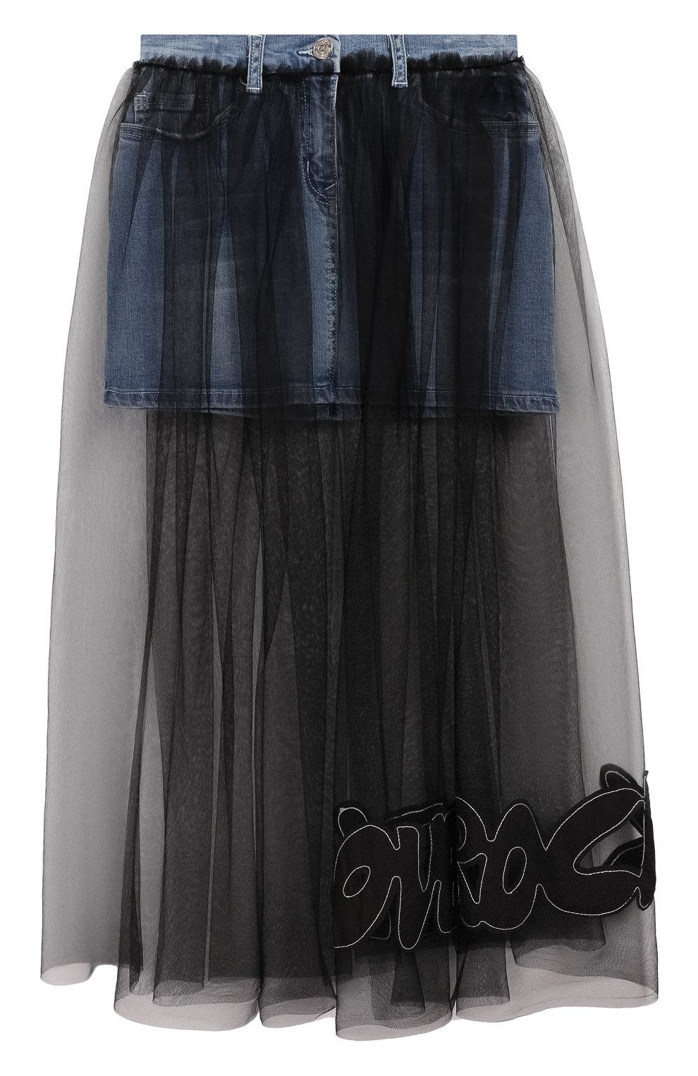 Джинсовая юбка с отделкой MONNALISA, арт. 493702RD, фото 1