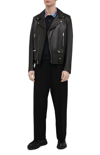 Хлопковое поло VERSACE темно-синего цвета по цене 57000 руб., арт. A89322/A237141, фото 2 Хлопковое поло VERSACE, арт. A89322/A237141, фото 2