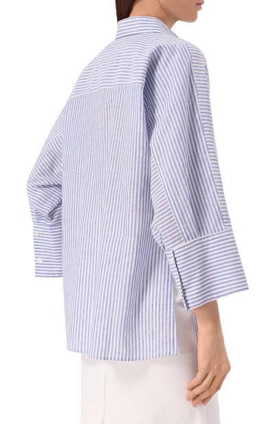 Рубашка изо льна и хлопка PIETRO BRUNELLI голубого цвета по цене 24950 руб., арт. CA2514/LI0028, фото 4 Рубашка изо льна и хлопка PIETRO BRUNELLI, арт. CA2514/LI0028, фото 4