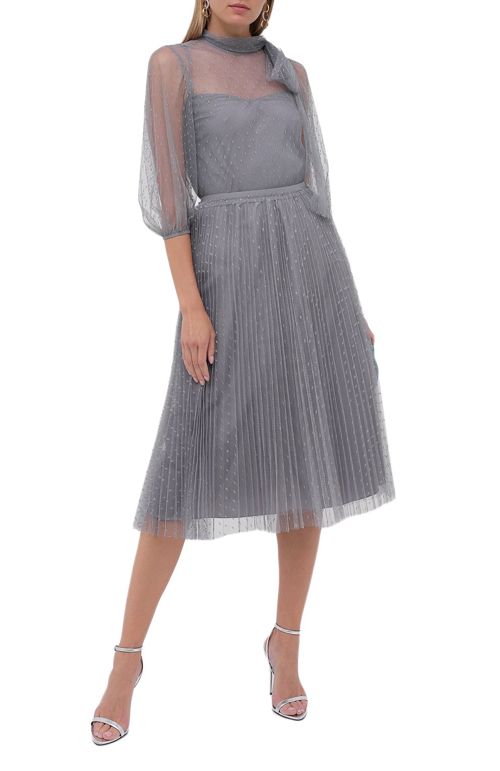 Блузка REDVALENTINO серого цвета по цене 49950 руб., арт. UR3AAA90/1GK, фото 2 Блузка REDVALENTINO, арт. UR3AAA90/1GK, фото 2