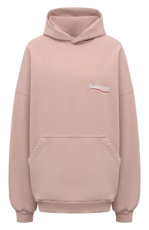 Хлопковое худи Balenciaga 739024/TKVI9 Розовый 739024/TKVI9