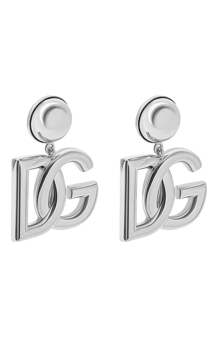Женская клипсы DOLCE & GABBANA серебряного цвета, арт. WEN6P6 W1111 | Фото 3 (Женское Кросс-КТ: Клипсы-серьги; Региональные ограничения белый список (Axapta Mercury): Не проставлено; Нос: Не проставлено; Материал: Металл)