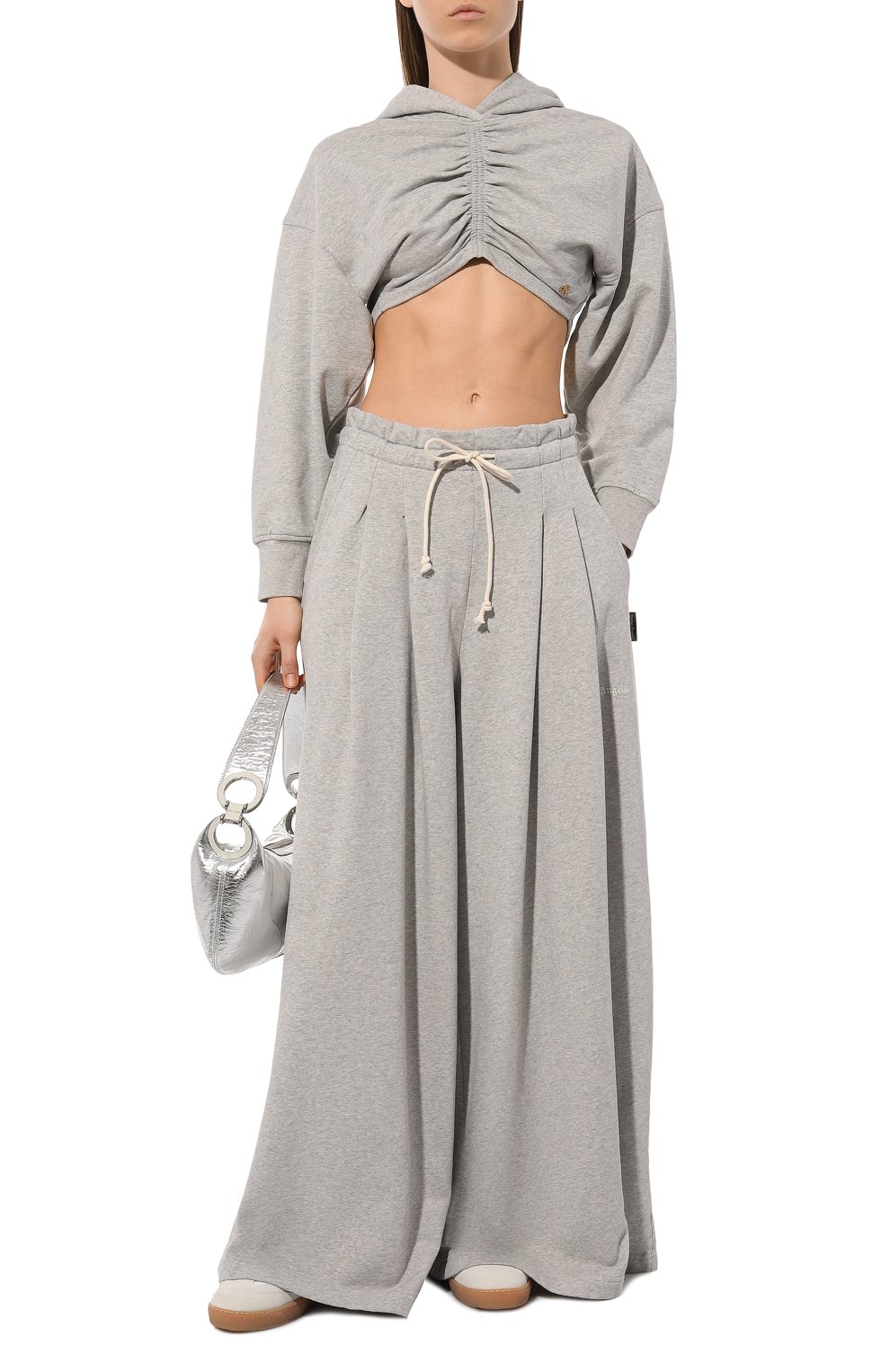 Хлопковые брюки PALM ANGELS серого цвета по цене 63200 руб., арт. PWCH016F23FLE0020803, фото 2 Хлопковые брюки PALM ANGELS, арт. PWCH016F23FLE0020803, фото 2
