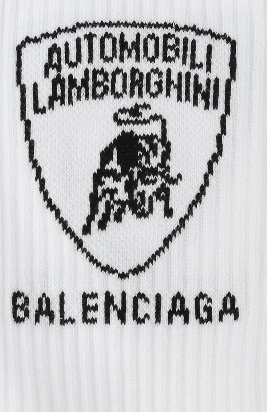 Хлопковые носки Balenciaga x Automobili Lamborghini Balenciaga 835506/4F1B5 Белый  835506/4F1B5 Фото 2